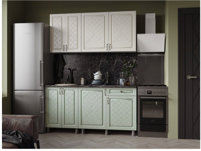 Кухонный гарнитур Версаль 1,6м Айвори/Васаби