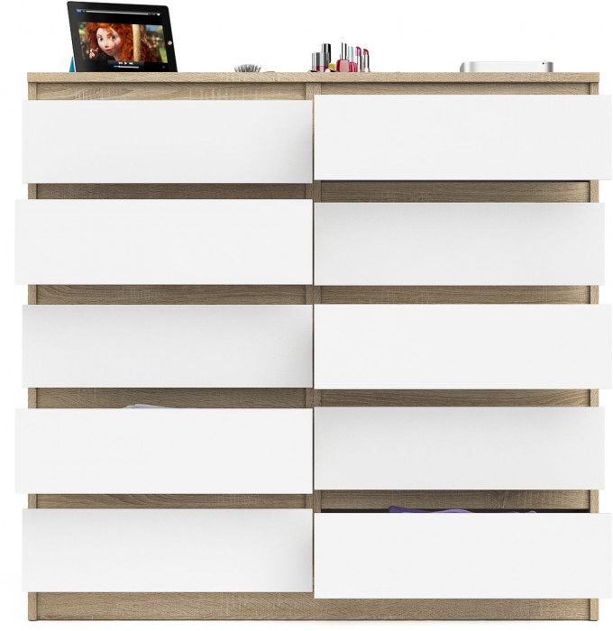 Мори Комод МК1200.10, цвет дуб сонома/белый, ШхГхВ 120,4х41х115 см.