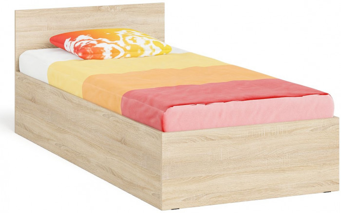 Мори Кровать 0900, цвет дуб сонома, ШхГхВ 93,5х203,5х70 см., сп.м. 900х2000 мм., без матраса, основание есть