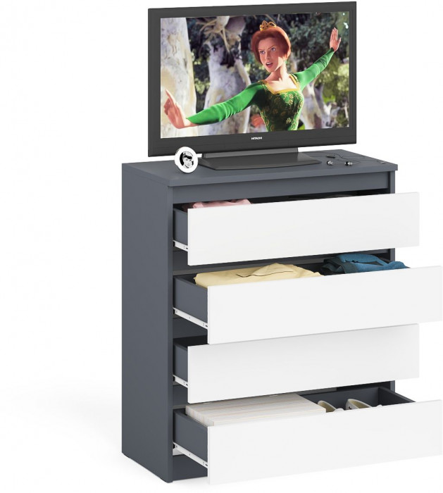 Мори Комод МК800.4, графит/белый