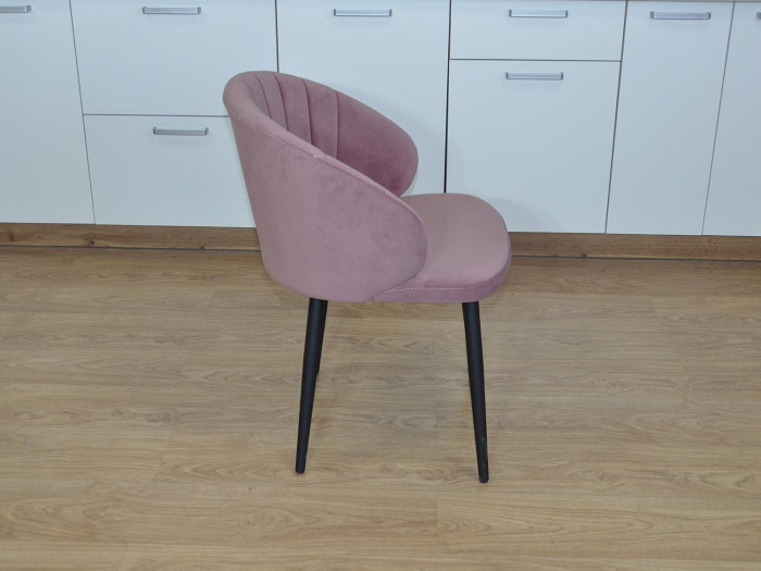 Стул З / черный / велюр пыльная роза
