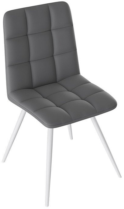 Бруно Стул (конус Т3) (Черный муар матовый/Кожзам Белый)