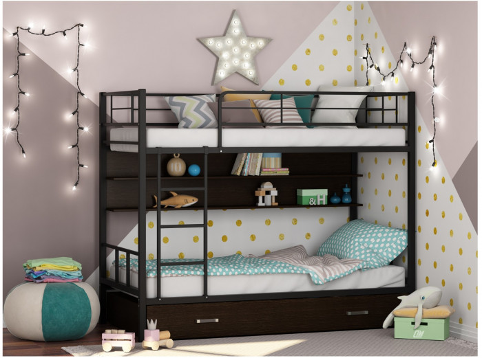 Двухъярусная кровать Севилья 2ПЯ (Серый, Крем)