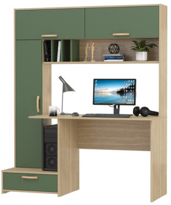 Лайт Стол письменный 03.243Н, цвет плэйн/дымчатый зелёный, ШхГхВ 150,2х57,3х179,9 см., НЕ универсальная сборка