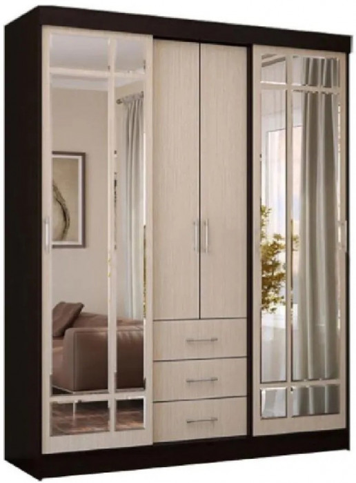 Шкаф-купе Маэстро (Ясень шимо темный / светлый)