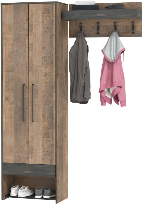 Трувор 13.328.02 Шкаф для одежды + 15.04 Вешалка, дуб гранж песочный/интра