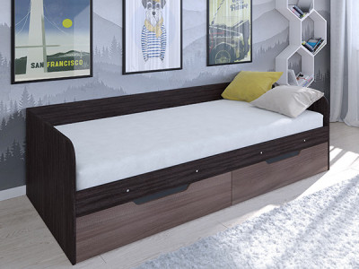 Кровать Астра одноярусная Венге/Дуб Шамони