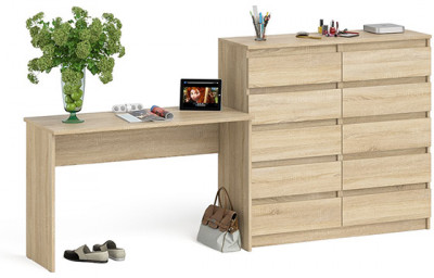 Мори письменный стол МСП1200.1 + Комод МК1200.10, дуб сонома