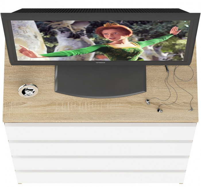 Мори Комод МК800.4, дуб сонома/белый