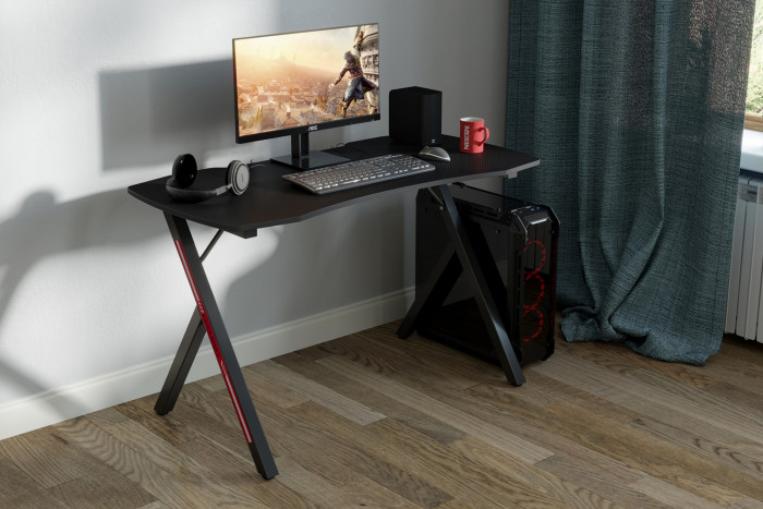 Два игровых стола Мебель--24 GT-2310, цвет чёрный, ШхГхВ 240х60х73 см.(регулировка высоты столов от 72,5 см. до 73,5 см.)