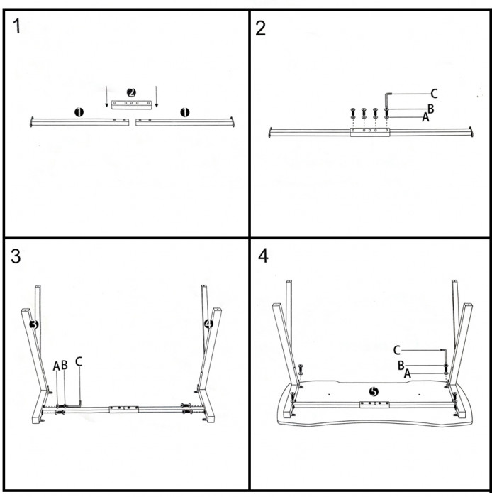 Два игровых стола Мебель--24 GT-2310, цвет чёрный, ШхГхВ 240х60х73 см.(регулировка высоты столов от 72,5 см. до 73,5 см.)
