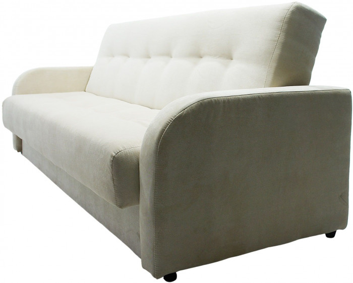 Раскладной диван-кровать, прямой, книжка, цвет бежевый, велюр, Лондон Люкс 140