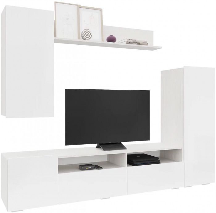 гостиная Аннели белый/глянец белый