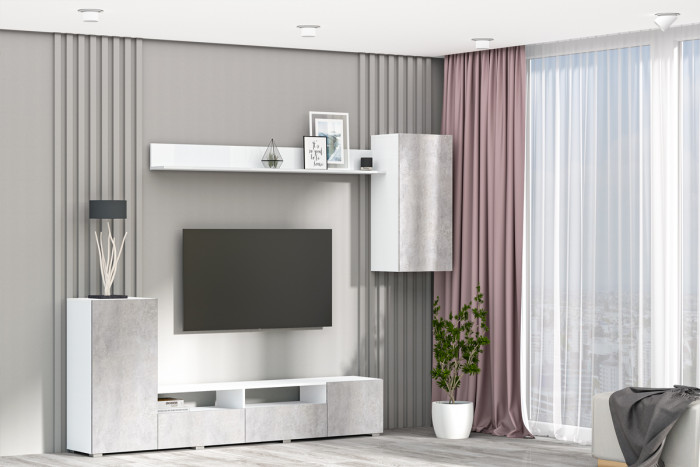 Гостиная Аллегро-2, Белый/Цемент светлый