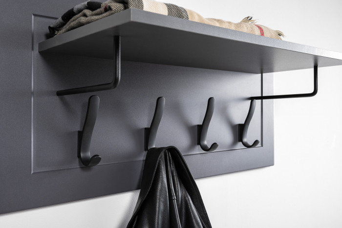 Остин 16.221 Комод + 15.12 Вешалка, цвет серый графит/дуб крафт золотой, ШхГхВ 120х41,9х210 см.