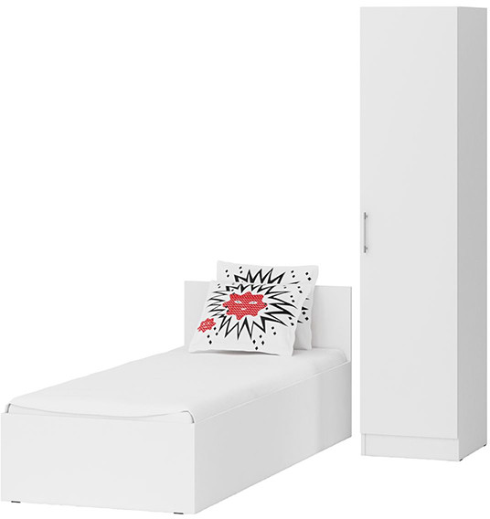 Кровать 0800 + Пенал Стандарт, белый