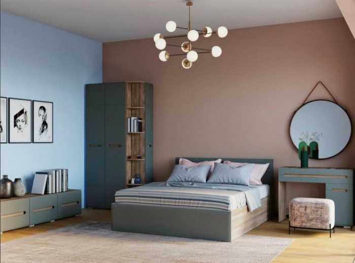 Кровать с настилом ЛДСП Наоми КР-11 160х200, графит