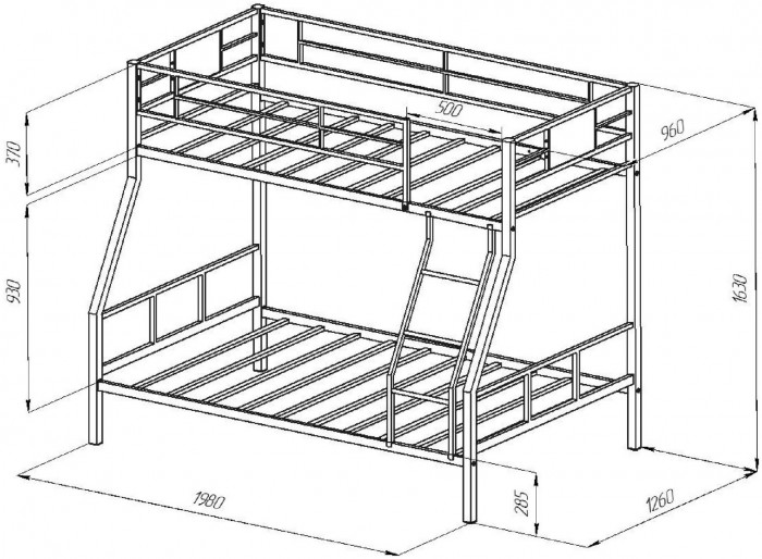 Двухъярусная кровать Гранада 1КВ (Белый, Белый)