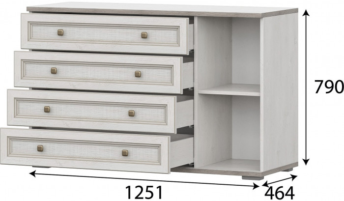 Александрия КМ-103 Комод Серия 3 Сосна Санторини Светлый