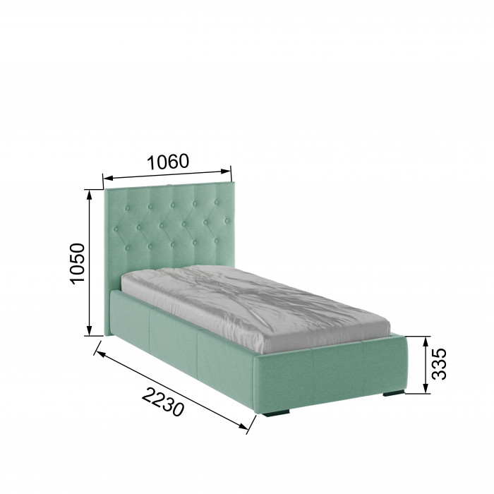 Октавия Кровать интерьерная 900 мятный ромб, ПМ