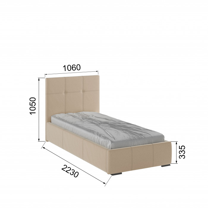 Рио Кровать интерьерная 900 бежевый квадрат, ПМ