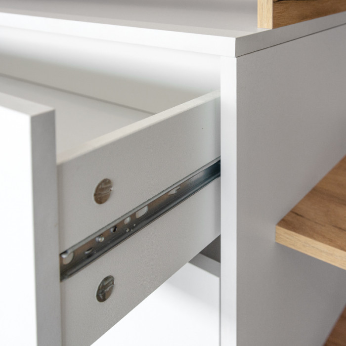 Бэль 10.95 Комод, дуб крафт золотой/белый премиум