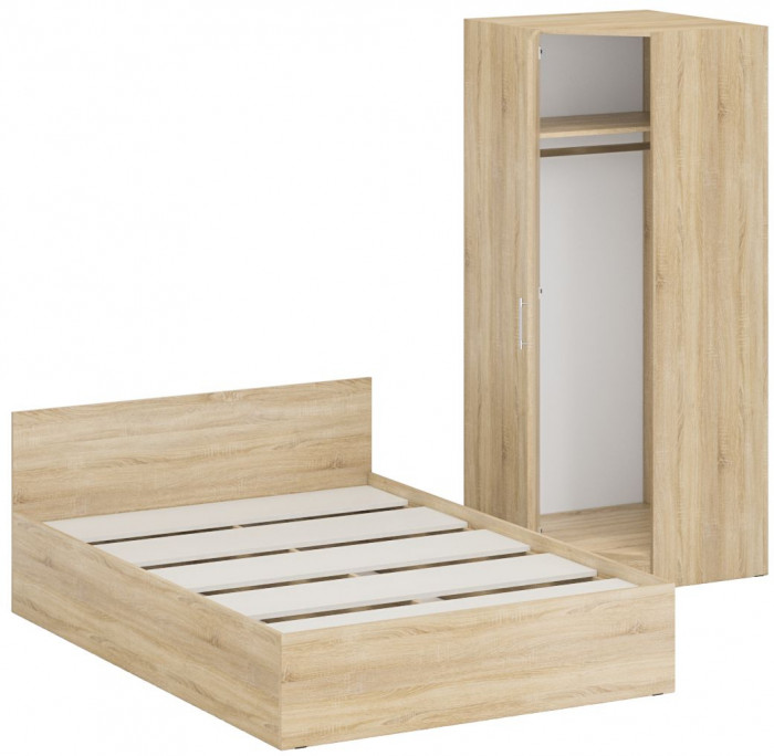 Кровать 1400 + угловой шкаф Стандарт, дуб сонома