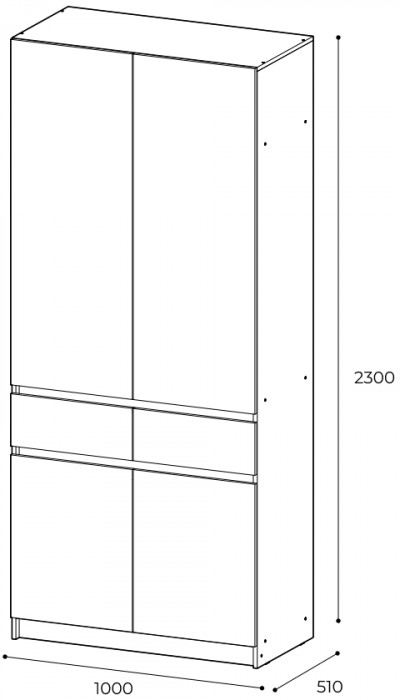 Шкаф распашной Стоуби ШК-1000 дуб крафт /глянец белый