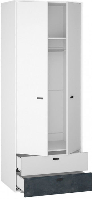Шкаф Накки ШК2Я-800, Белый, Серый, Угольный камень