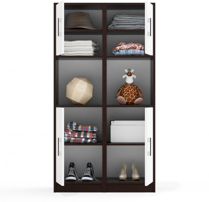 Два Пенала С-МД-СК9П к компьютерному столу С-МД-СК9, цвет венге/белый шагрень, ШхГхВ 86х45х160 см., универсальная сборка