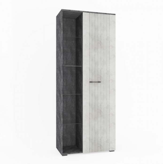 Модульная стенка для гостиной "Денвер" - Бетон спаркс/Перламутр жемчуг