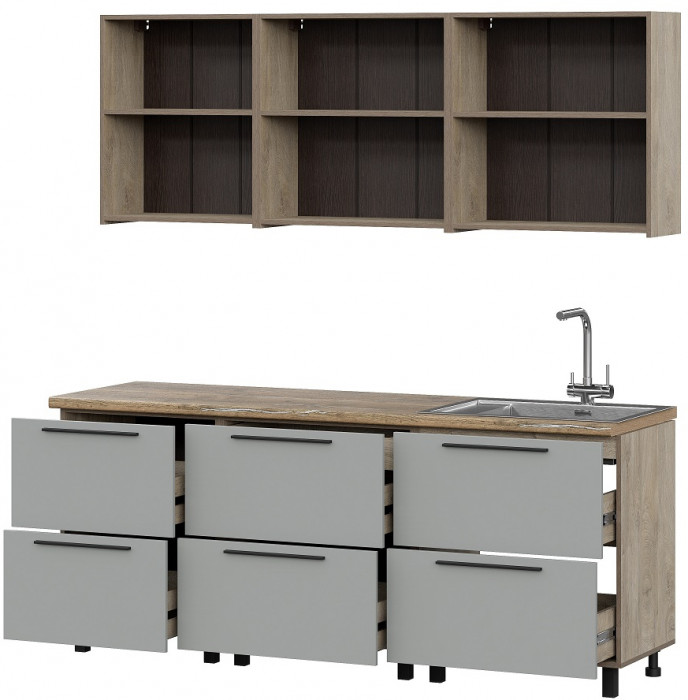 Кухня Этна 2.0 м. Комплект 4, софт грей гиза