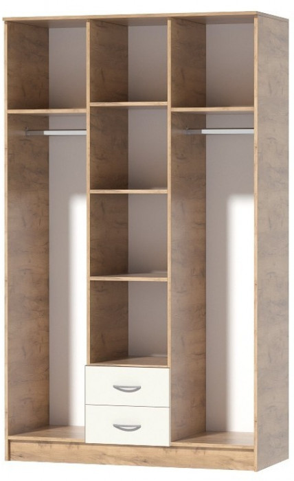 Кэт-7 Шкаф 3-створчатый (Крафт золотой / Миндаль)