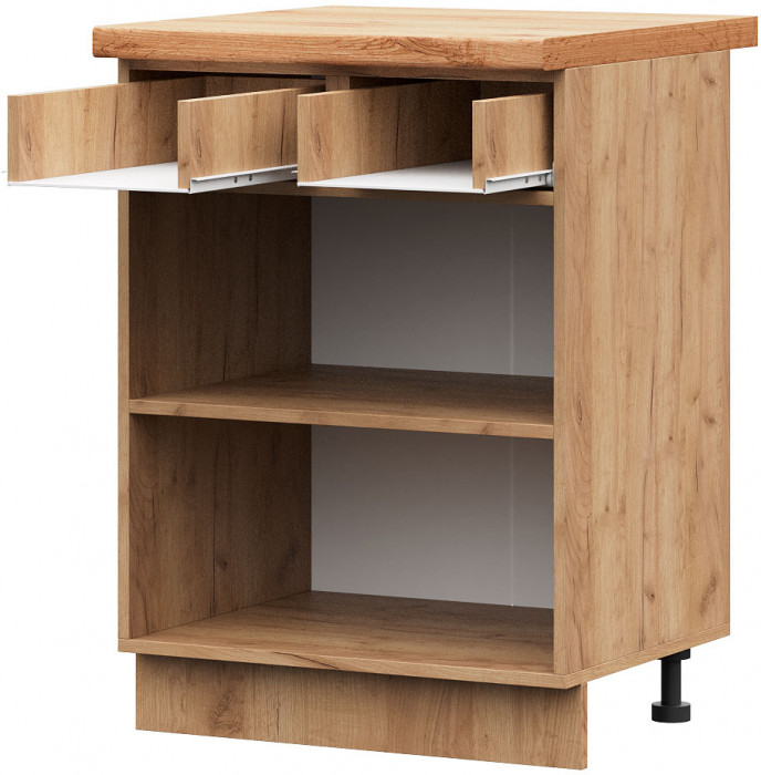 ШН1Я 600-М корпус шкаф нижн. с 2ящ (600*840*474) б/ст дуб крафт золото