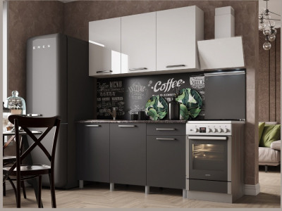 Кухонный гарнитур Тоскана 1,5м Белый/Графит
