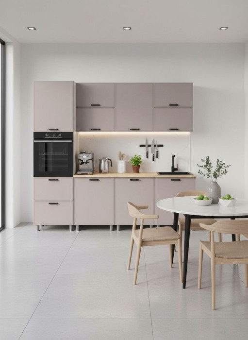 МК Аленушка 2,4м Магнолия Кашемир,скоба черный,сонома