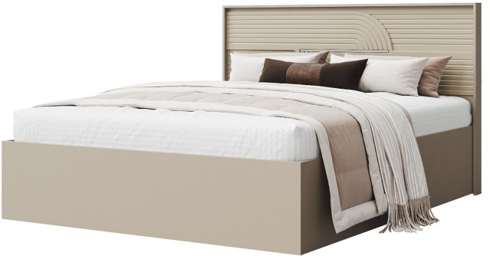 Кровать 160х200 "Монтиз" с щитовым основанием - Персидский жемчуг/Шаде песочный
