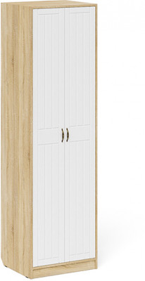 Прихожая П-6 Шкаф, цвет дуб сонома/фасады МДФ белое дерево фрезеровка прованс, ШхГхВ 60х50х210 см.