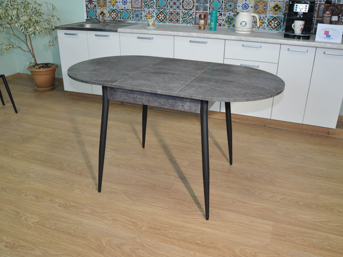 Стол обеденный Стиль-1 черный / Цемент темный