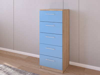 Комод 02/23 45х40х110 Сонома/Голубой