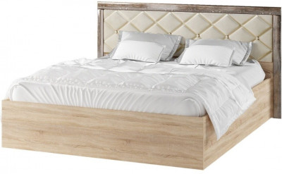 Мадлен Кровать 140+настил ЛДСП, сонома/дуб шале мореный