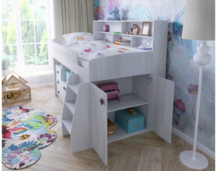 Кровать-чердак Малыш 5 (Винтерберг/Ирис)