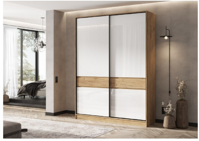 Модульная прихожая Роджина, комп.4 (Белый глянец, Дуб Крафт Золотой)