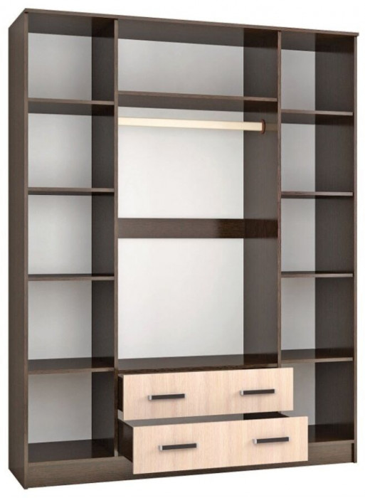 Шкаф комбинированный Лагуна 1600 венге/дуб молочный