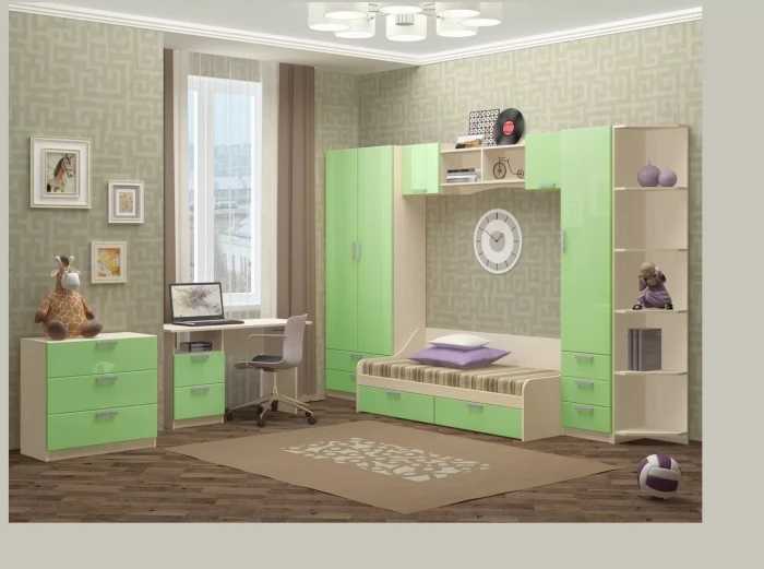 Модульная детская Юниор-7 МДФ (композиция 2)