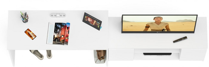 Мори письменный стол МСП1200.1 + Тумба МТВ1200.1, белый