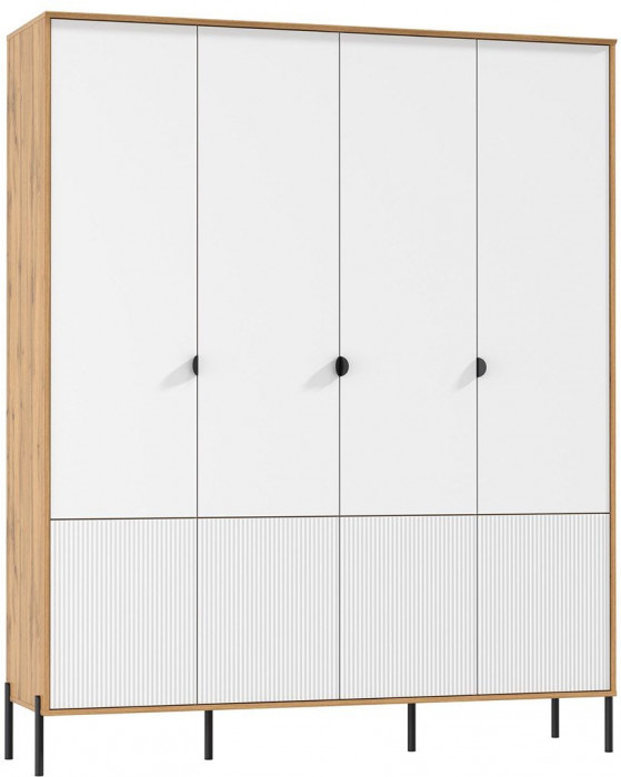 Шкаф для одежды 72.01 Кензо Дуб Вотан / Белый глянец снег