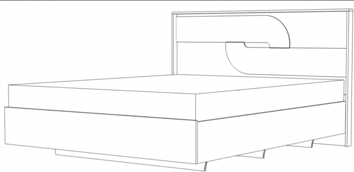 Кровать 180х200 "Монтиз" с щитовым основанием - Белый текстурный/Корунд джелато