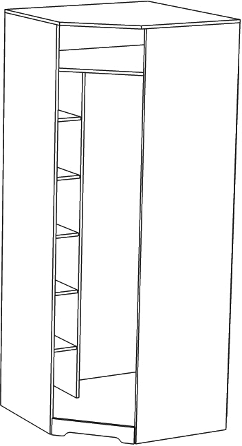 Шкаф для одежды угловой "Атланта" - Бетон пайн светлый