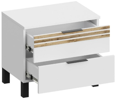 Модульная спальня Нао, набор №1, Дуб вотан/Белый (Профиль МДФ Дуб вотан)